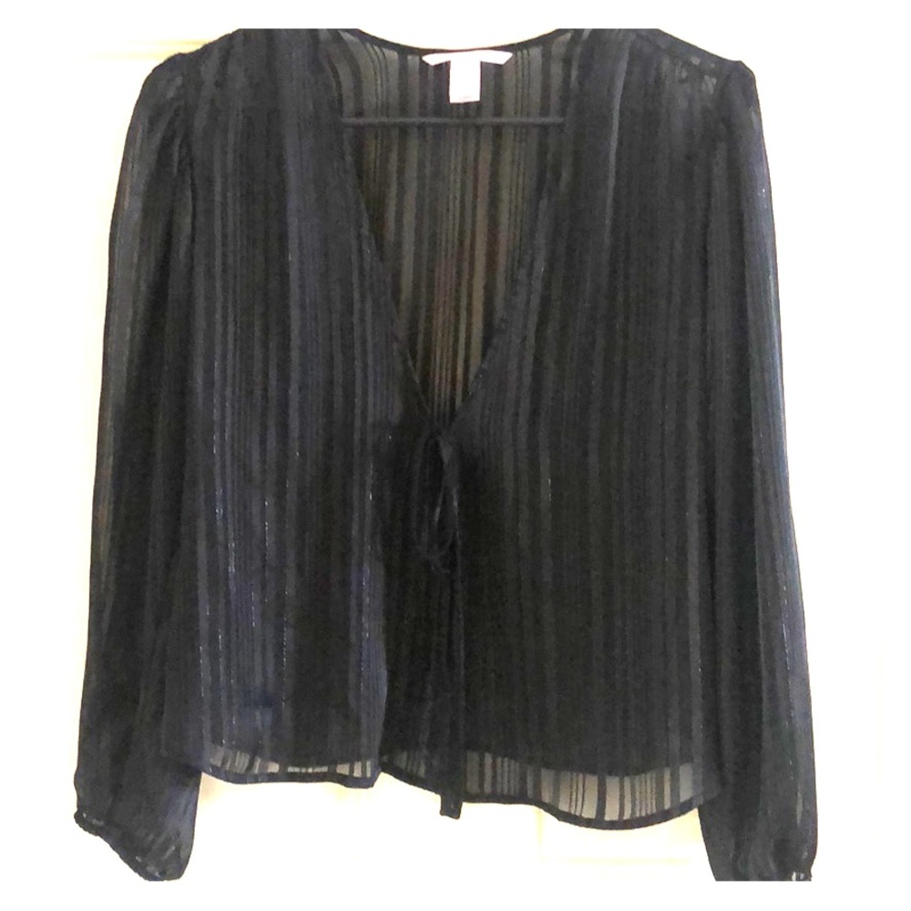 NWOT Victoria’s Secret Sheer Tie Front blouse XS